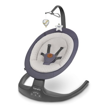 Lionelo - Babygynge med melodi RALF 4xAA Grå grafit + fjernbetjening