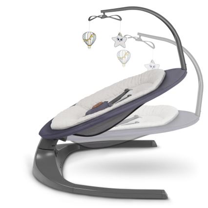 Lionelo - Babygynge med melodi RALF 4xAA Grå grafit + fjernbetjening