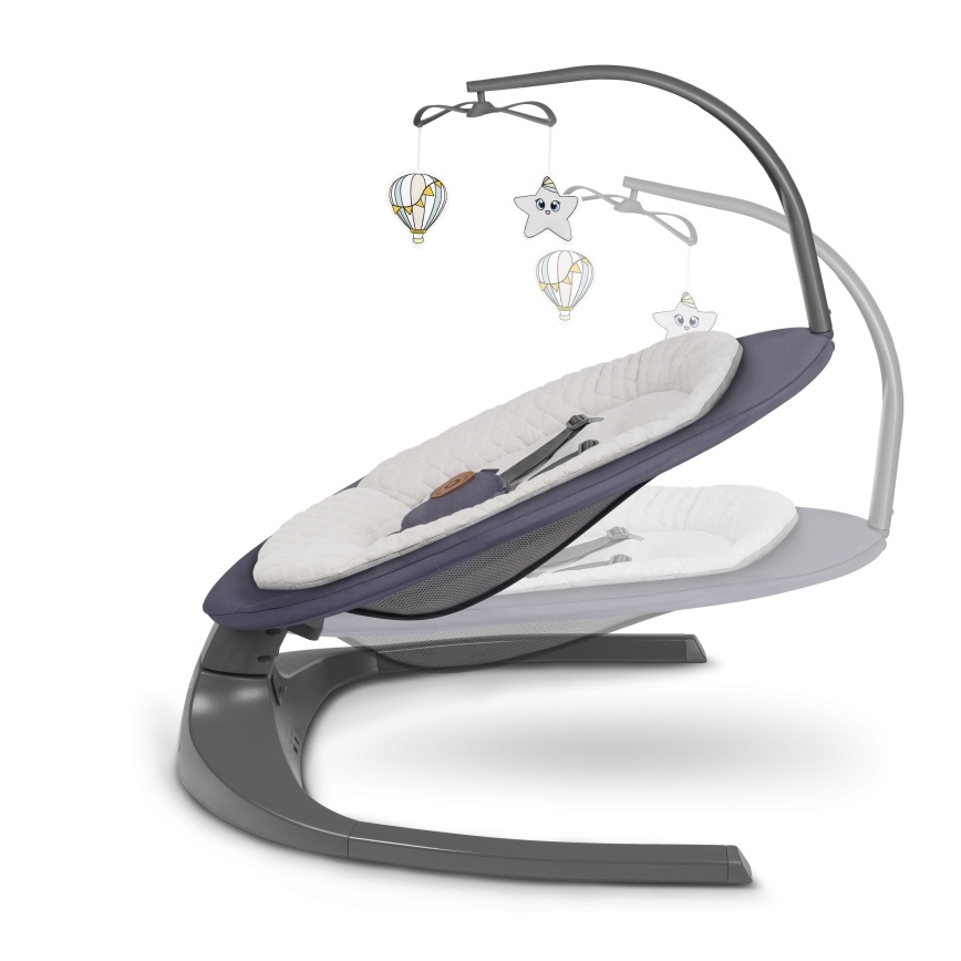 Lionelo - Babygynge med melodi RALF 4xAA Grå grafit + fjernbetjening