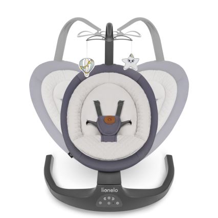 Lionelo - Babygynge med melodi RALF 4xAA Grå grafit + fjernbetjening