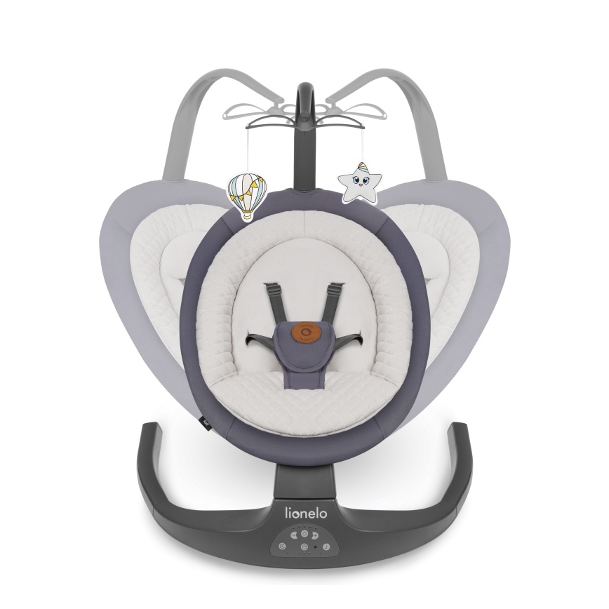 Lionelo - Babygynge med melodi RALF 4xAA Grå grafit + fjernbetjening