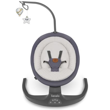 Lionelo - Babygynge med melodi RALF 4xAA Grå grafit + fjernbetjening