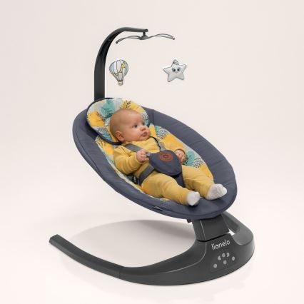 Lionelo - Babygynge med melodi RALF 4xAA grafitgrå + fjernbetjening