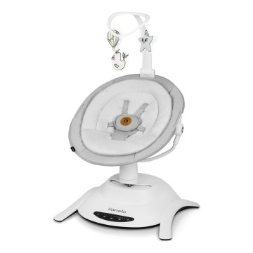 Lionelo - Babygynge med melodier BELLA Grey Concrete + fjernbetjening