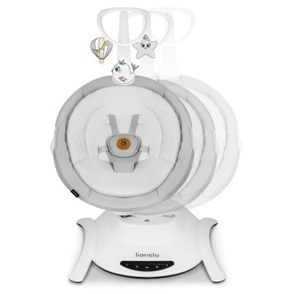 Lionelo - Babygynge med melodier BELLA Grey Concrete + fjernbetjening