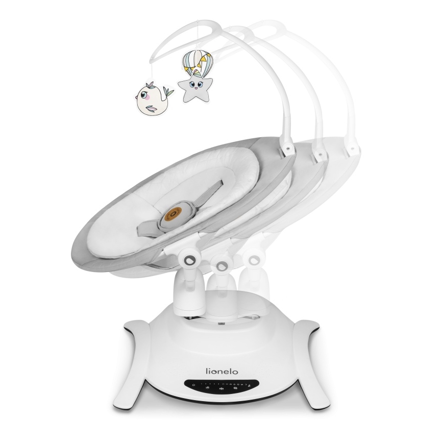 Lionelo - Babygynge med melodier BELLA Grey Concrete + fjernbetjening
