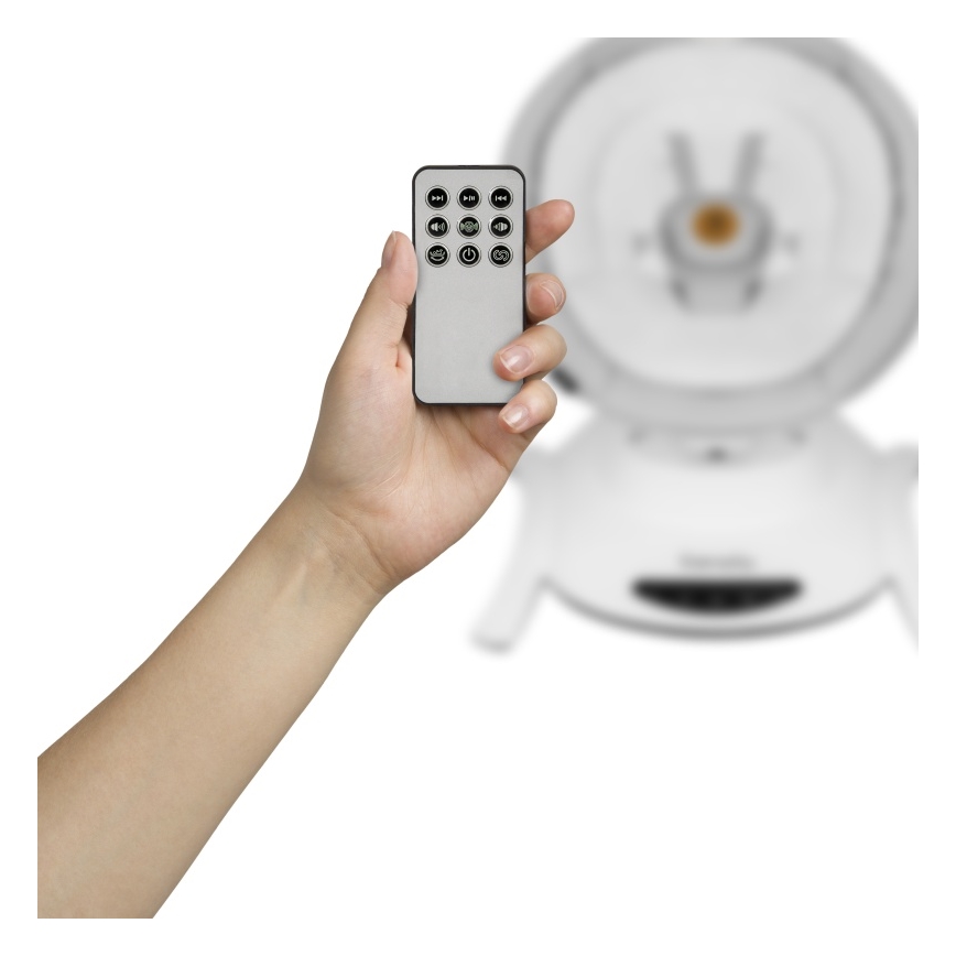 Lionelo - Babygynge med melodier BELLA Grey Concrete + fjernbetjening