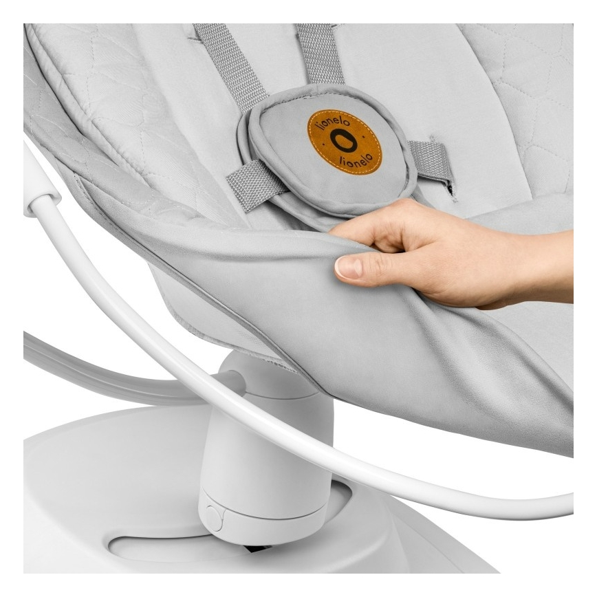 Lionelo - Babygynge med melodier BELLA Grey Concrete + fjernbetjening