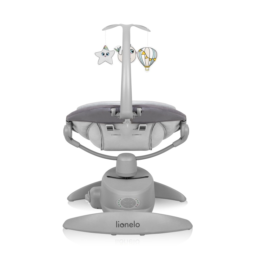 Lionelo - Babygynge med musik MELL Grey Stone 4xAA + fjernbetjening