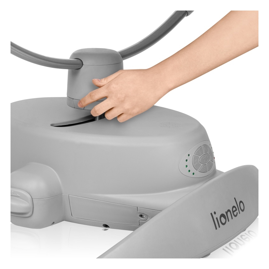 Lionelo - Babygynge med musik MELL Grey Stone 4xAA + fjernbetjening