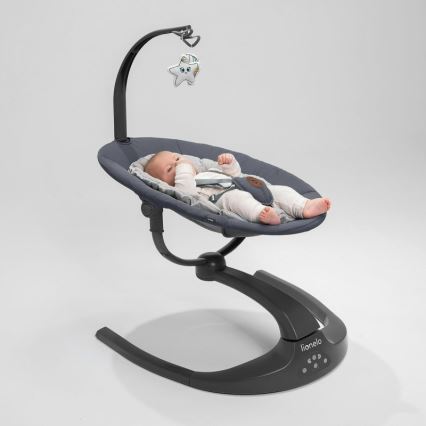 Lionelo - Babygynge med musik RINA 4xAA Grå beton + fjernbetjening