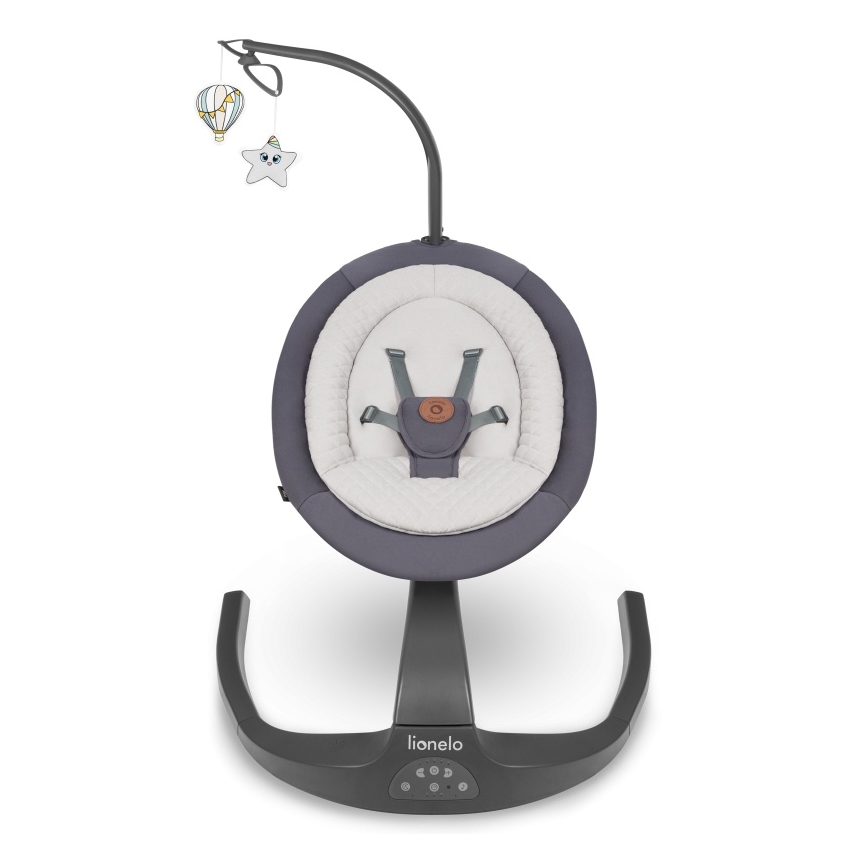 Lionelo - Babygynge med musik RINA 4xAA Grey Concrete + fjernbetjening