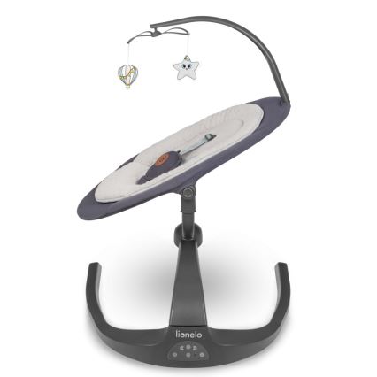 Lionelo - Babygynge med musik RINA 4xAA Grey Concrete + fjernbetjening
