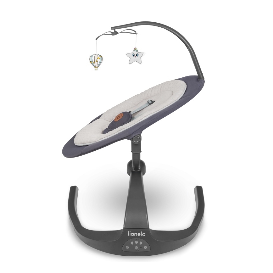 Lionelo - Babygynge med musik RINA 4xAA Grey Concrete + fjernbetjening
