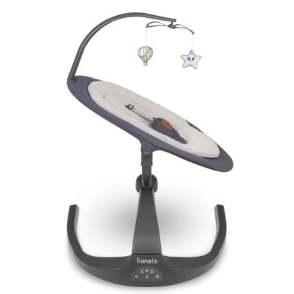 Lionelo - Babygynge med musik RINA 4xAA Grey Concrete + fjernbetjening