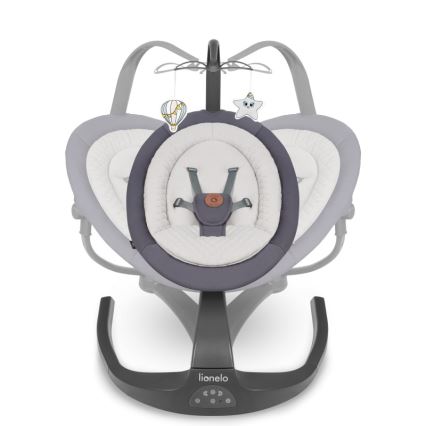 Lionelo - Babygynge med musik RINA 4xAA Grey Concrete + fjernbetjening