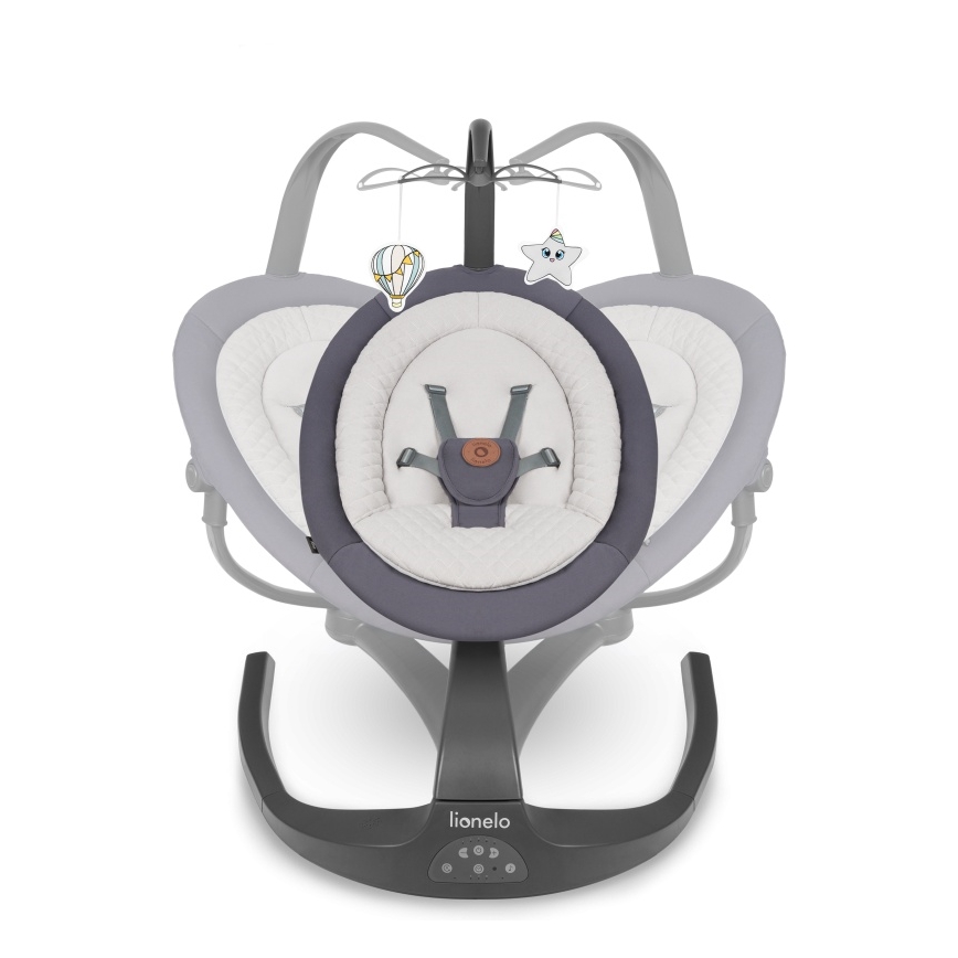 Lionelo - Babygynge med musik RINA 4xAA Grey Concrete + fjernbetjening