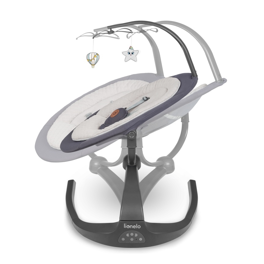 Lionelo - Babygynge med musik RINA 4xAA Grey Concrete + fjernbetjening