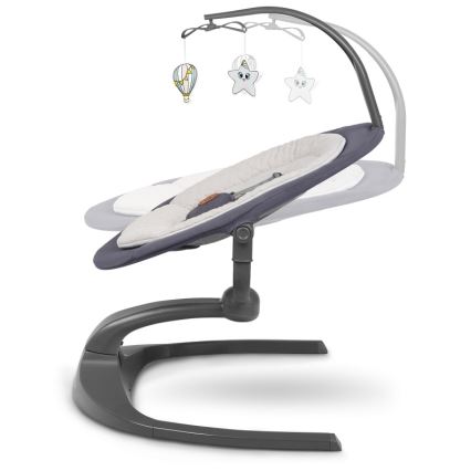 Lionelo - Babygynge med musik RINA 4xAA Grey Concrete + fjernbetjening