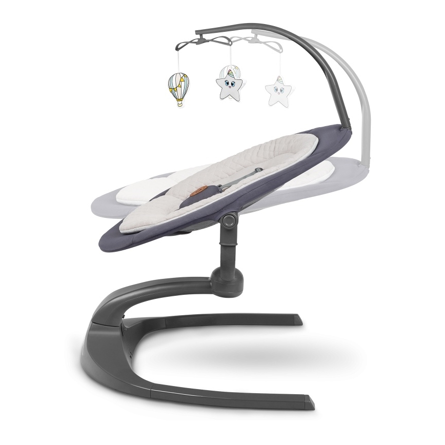 Lionelo - Babygynge med musik RINA 4xAA Grey Concrete + fjernbetjening