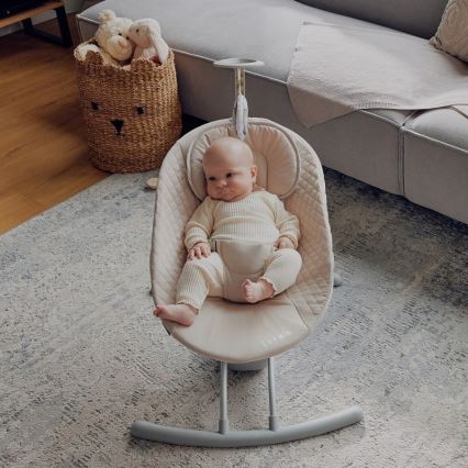 Lionelo - Babygynge med musik RIO 4xC Beige Latte + fjernbetjening