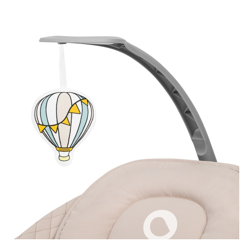 Lionelo - Babygynge med musik RIO 4xC Beige Latte + fjernbetjening