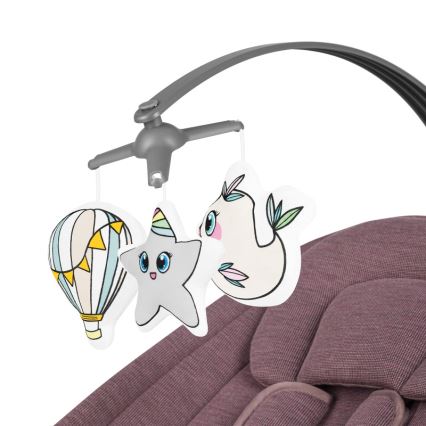 Lionelo - Babygyngestol med melodi BLOSSOM Pink Mauve + fjernbetjening