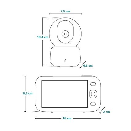 Lionelo - Babymonitor med skærm BABYLINE 9.1 5V 3600 mAh