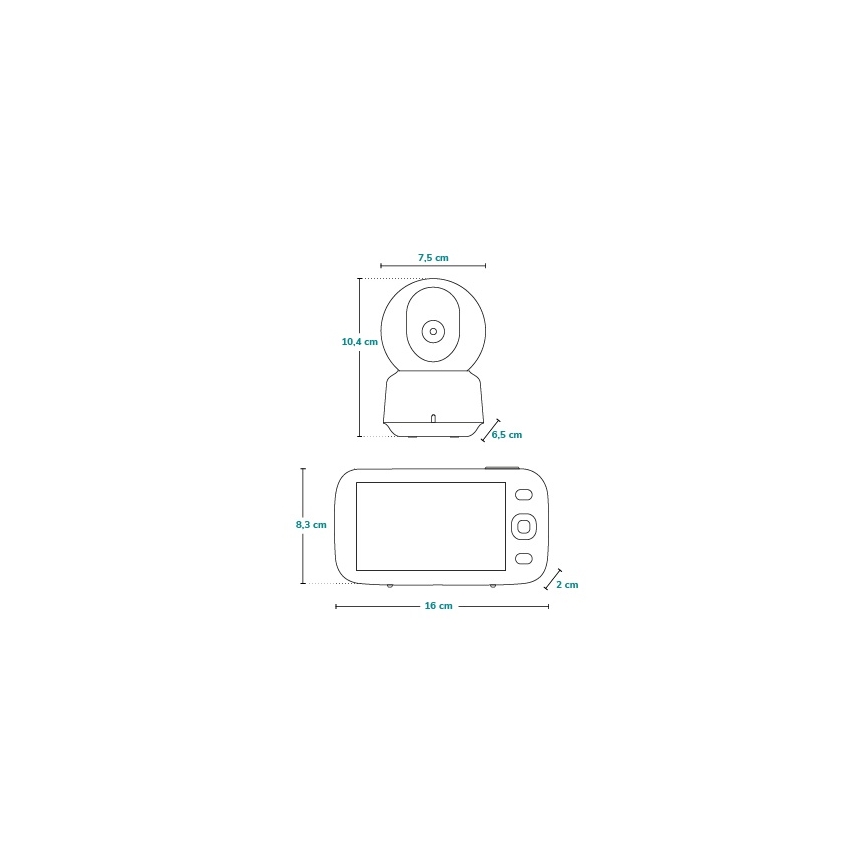 Lionelo - Babymonitor med skærm BABYLINE 9.1 5V 3600 mAh