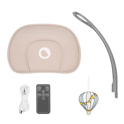 Lionelo - Babysving med melodi RIO 4xC Beige Latte + fjernbetjening