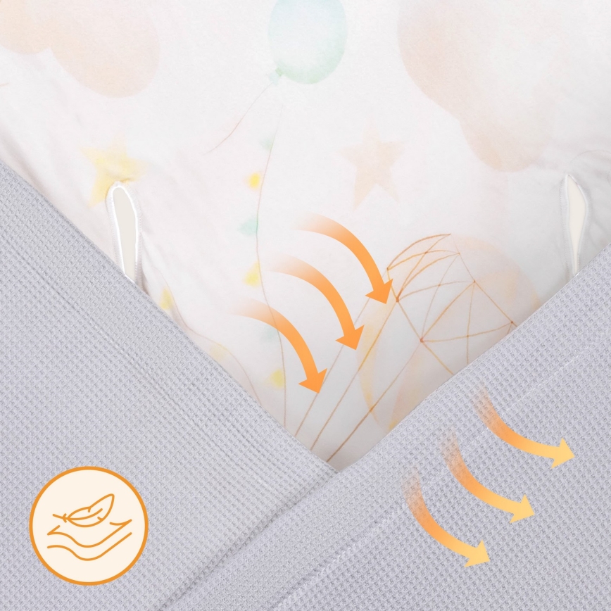 Lionelo - Babysvøb til autostol TRAVEL SWADDLE 90x90 cm Grå Ballon