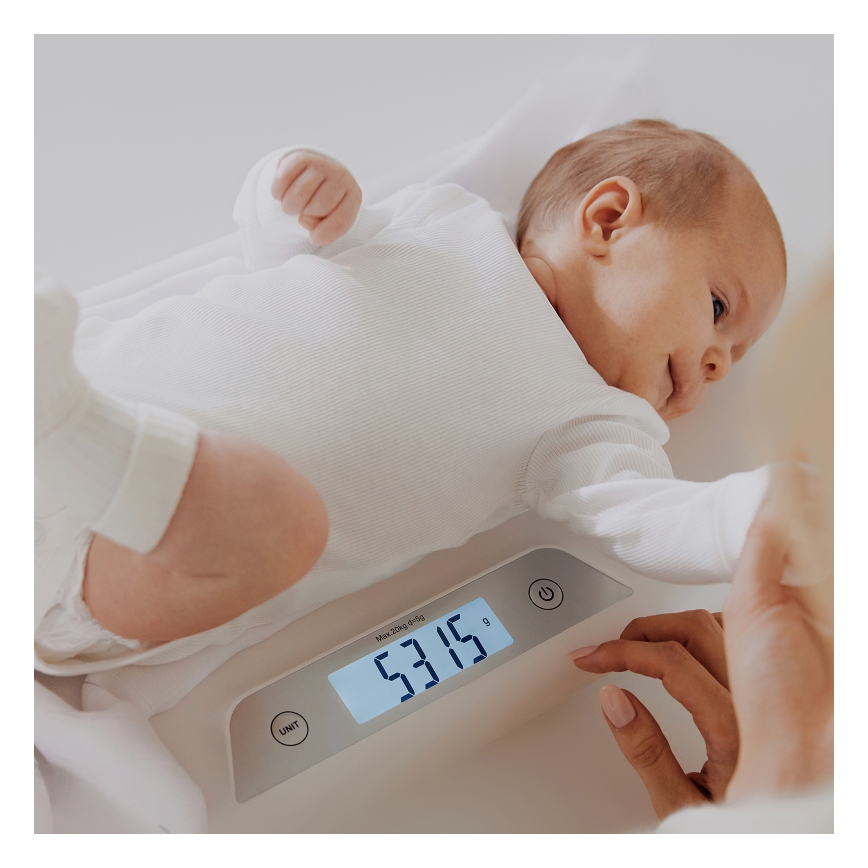 Lionelo - Babyvægt BABYBALANCE 3xAAA