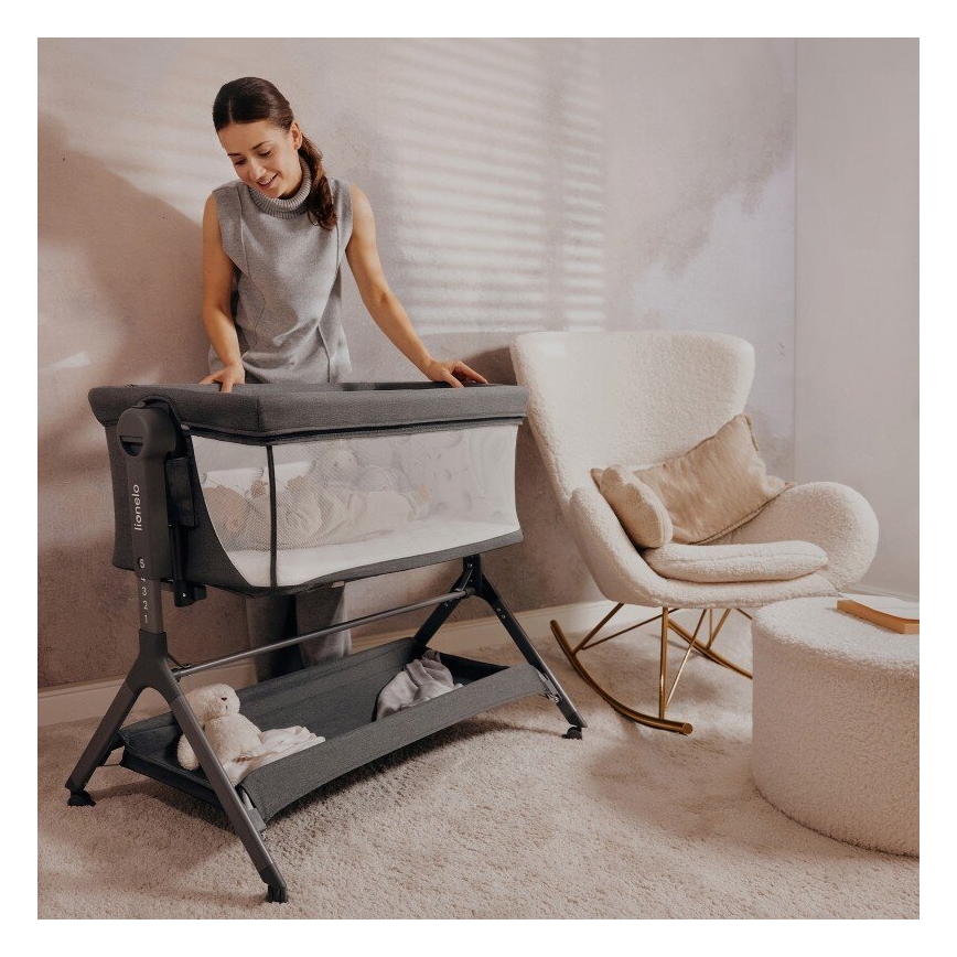 Lionelo - Barneseng 3-i-1 LEONIE PLUS grå
