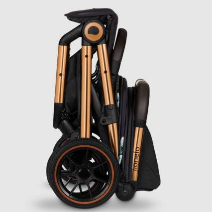 Lionelo - Barnevogn CLOE sort/blå/guldfarvet