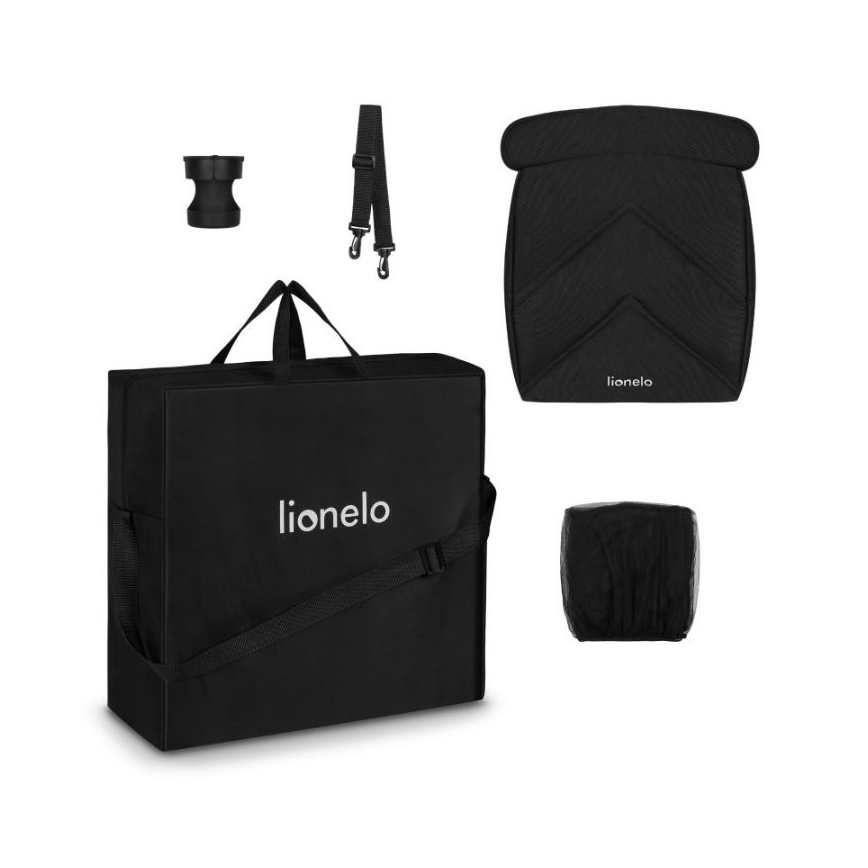 Lionelo - Barnevogn CLOE sort/blå/guldfarvet