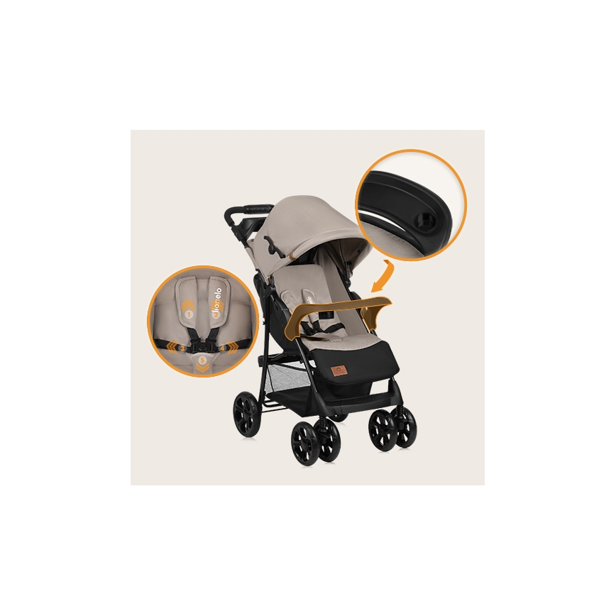 Lionelo - Barnevogn EMMA PLUS beige/sort