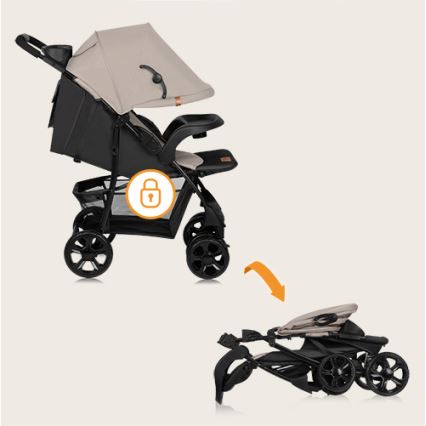 Lionelo - Barnevogn EMMA PLUS beige/sort