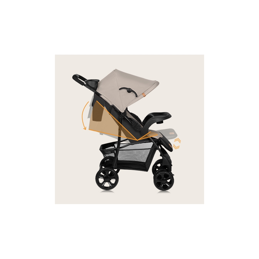 Lionelo - Barnevogn EMMA PLUS beige/sort