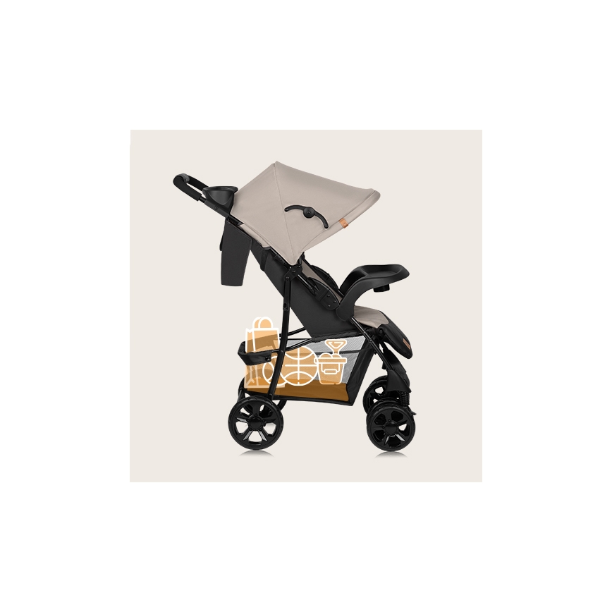 Lionelo - Barnevogn EMMA PLUS beige/sort