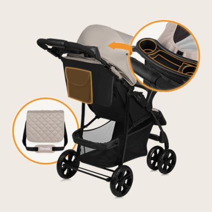 Lionelo - Barnevogn EMMA PLUS beige/sort