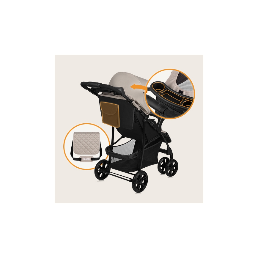 Lionelo - Barnevogn EMMA PLUS beige/sort
