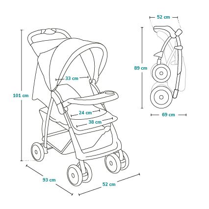 Lionelo - Barnevogn EMMA PLUS beige/sort