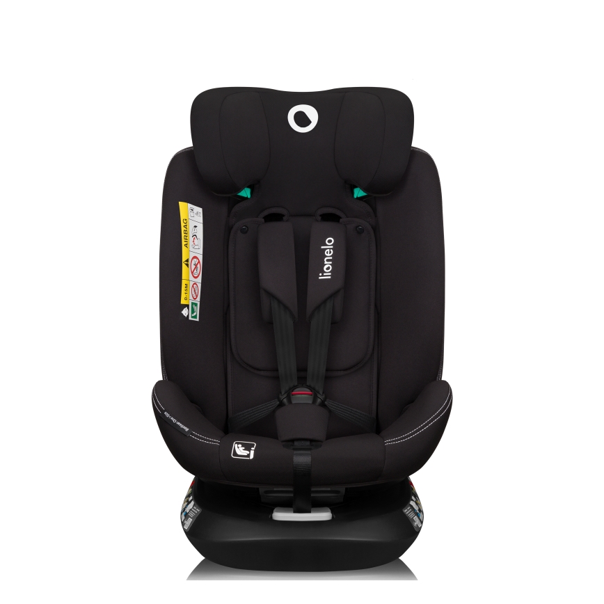 Lionelo - Drejbar autostol med base BASTIAAN ONE i-Size 40-150 cm Black Carbon