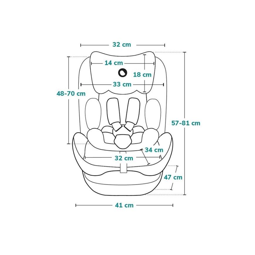 Lionelo - Bilbarnstol NEAL i-Size 100-150 cm Grøn Turkis