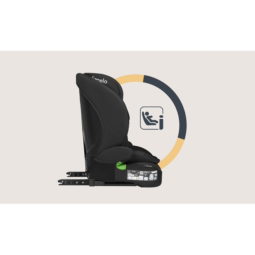 Lionelo - BILLY i-Size autostol 76-150 cm Sort Carbon