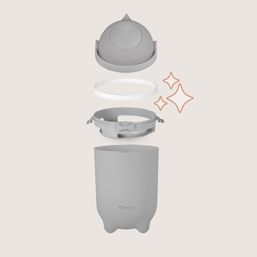 Lionelo - Blebøtte PUREBIN 10 l grå