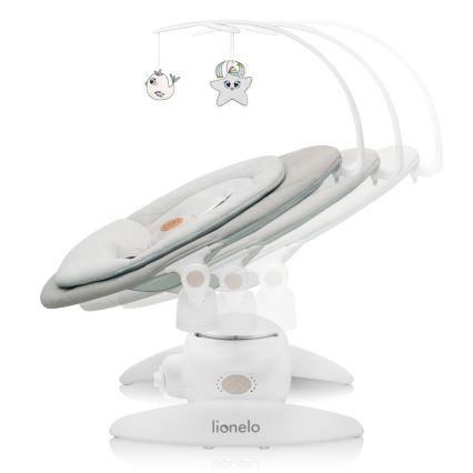 Lionelo - Børnegynge med melodi MELL Beige Sand 4xAA + fjernbetjening