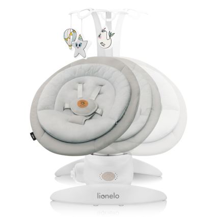 Lionelo - Børnegynge med melodi MELL Beige Sand 4xAA + fjernbetjening