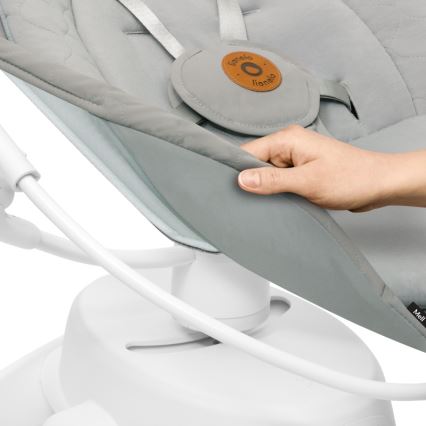 Lionelo - Børnegyngestol med melodi MELL Beige Sand 4xAA + fjernbetjening