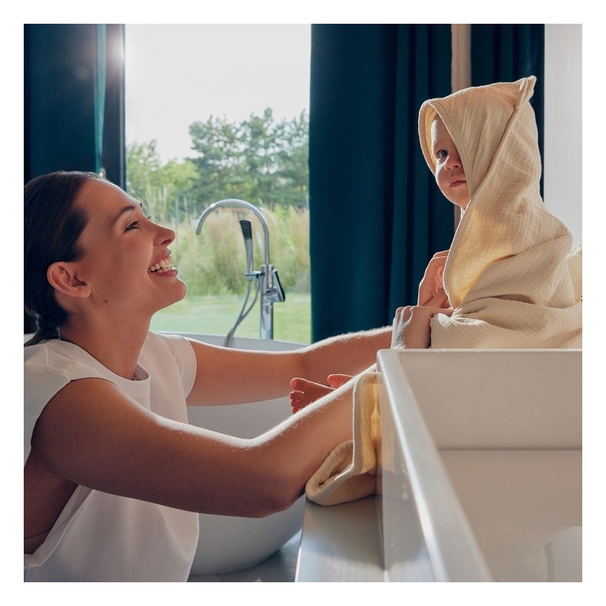 Lionelo - Børnehåndklæde med hætte MUSLIN HOODED TOWEL Beige Cappuccino